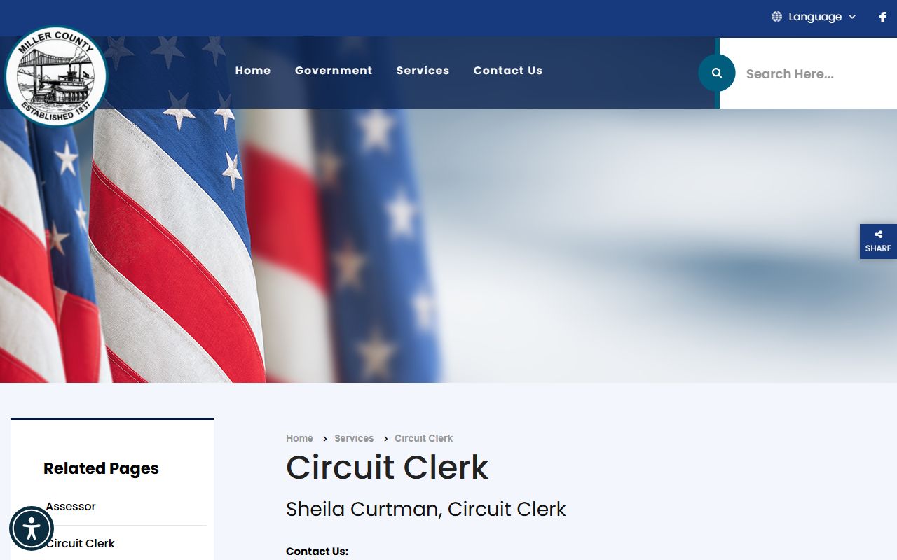 Miller County Circuit Clerk records page for court contact information