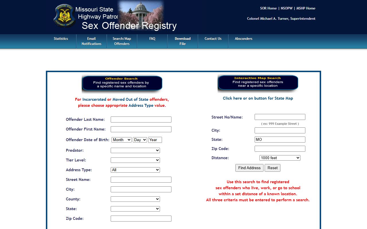 Miller County criminal records Missouri sex offender registry search