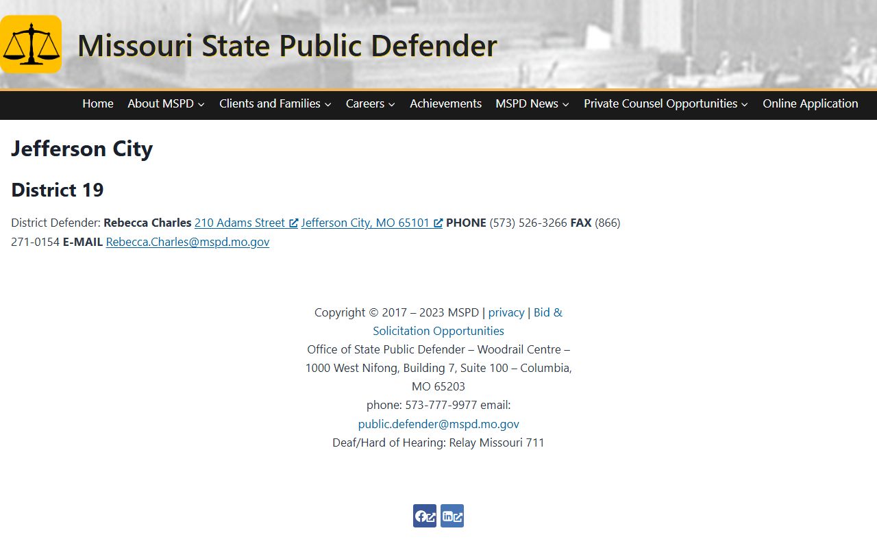 Miller County court records Jefferson City public defender office