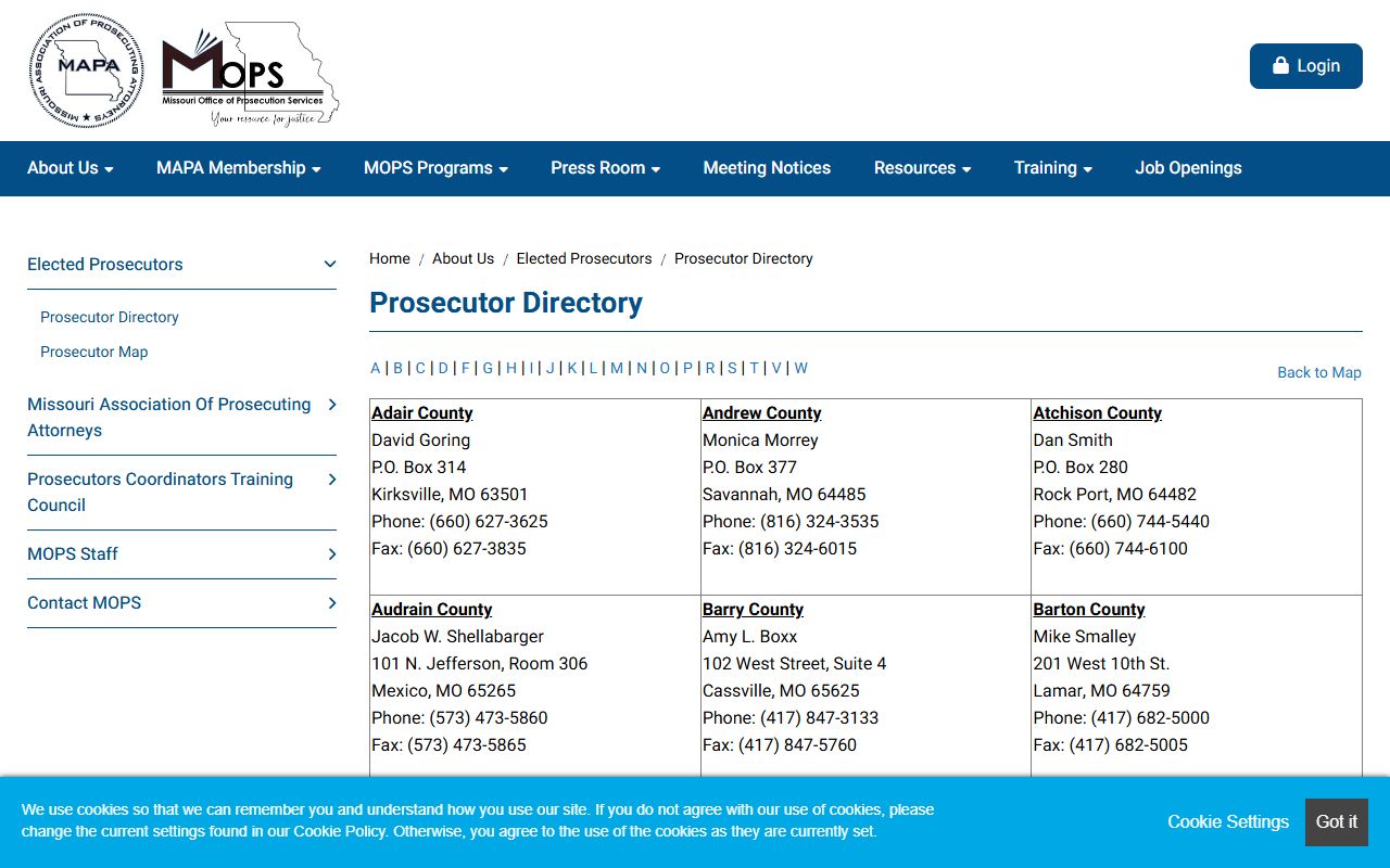 Miller County court records prosecutor directory
